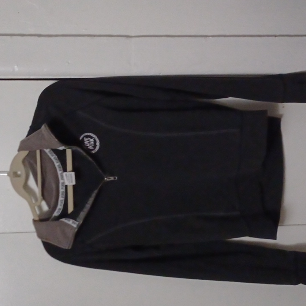 Pink Victoria's Secret 3/4 zip gray and black